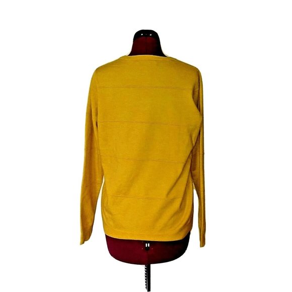 Stitches & Stripes Womens Sweater Size Small Yellow Raised Stripe Long S… - Picture 2 of 7